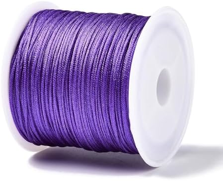 43 Yards Nylon String Friendship Bracelets String 0.8mm Nylon Beading Thread Braided Chinese Knotting Cord Macrame Cords for Kumihimo Necklaces Tassels Jewelry Crafts (Purple)