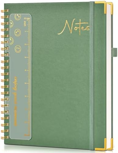Blank Spiral Notebook Journal 8.5” x 11”, A4 Large Hardcover Sketch Book for Women Men, 100 GSM Blank Paper Drawing Notebook, Spiral Bound Sketchbook for Sketching School Work Note Taking, Green