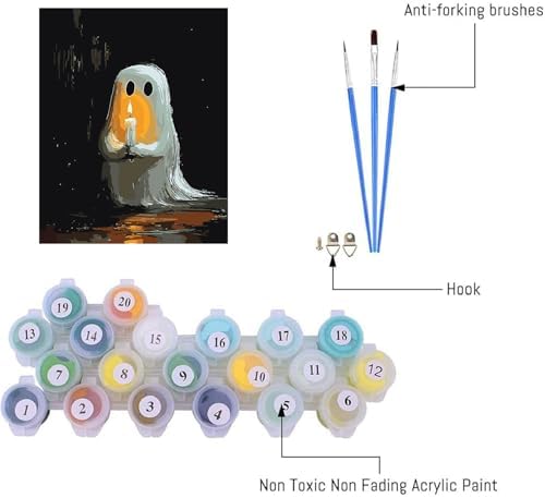 AIBOERL Paint by Numbers Kit for Adults Beginner,Halloween Ghost, 12X16In