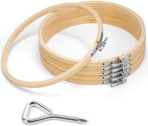 Caydo 6 Pieces 8 Inch Embroidery Hoop with Metal Screw