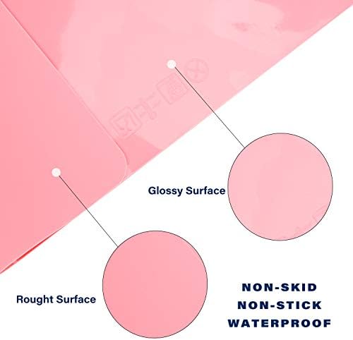 Gartful 23.6 x15.7 inch Resin Silicone Mats, X-Large Silicone Sheets for Jewelry Casting Molds, Nail Art, Acrylic Pouring, Nonstick Table Protector, Multipurpose Mat, Pink, Set of 2
