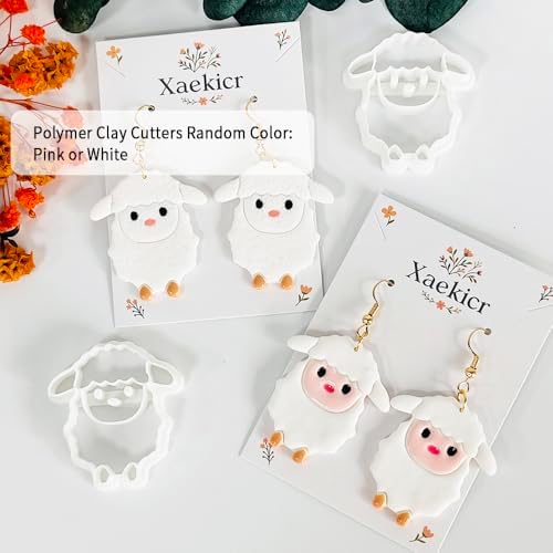 Xaekicr Cute Sheep Polymer Clay Cutters Set – Animal Clay Earring Cutters for Polymer Clay Jewelry Making – Clay Tools & Molds for DIY Crafts