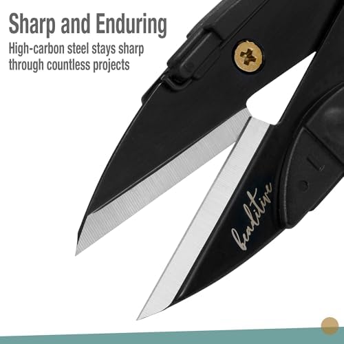 Beaditive Premium Thread Snips - Thread, Yarn, Embroidery Snipper for Sewing, Quilting, Knitting, Jewelry Making - High-Carbon Steel Blades with Protective Cap and Lanyard