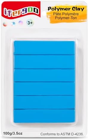 ifergoo 100g Blue Polymer Clay, 3.5oz Oven Bake DIY Modeling Clay for Kids