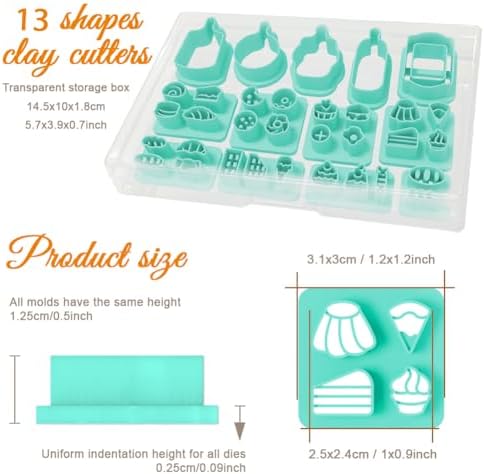 ORIGACH 13 PCS Mini Desserts and Cutting Boards Polymer Clay Cutters
