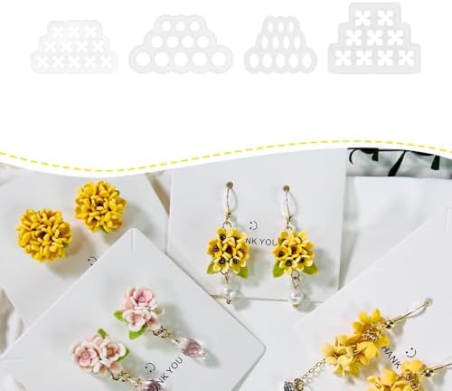 Xaekicr 4pcs Mini Flower Polymer Clay Cutters – Clay Earring Cutters for Floral Jewelry, Polymer Clay Molds for Handmade Accessories, Clay Tools for DIY Crafting