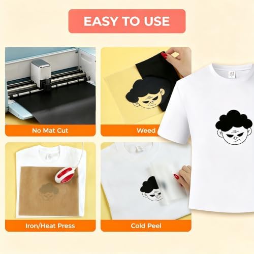 HTVRONT Smart Iron On Vinyl, White HTV - 13" x 3FT Heat Transfer Vinyl