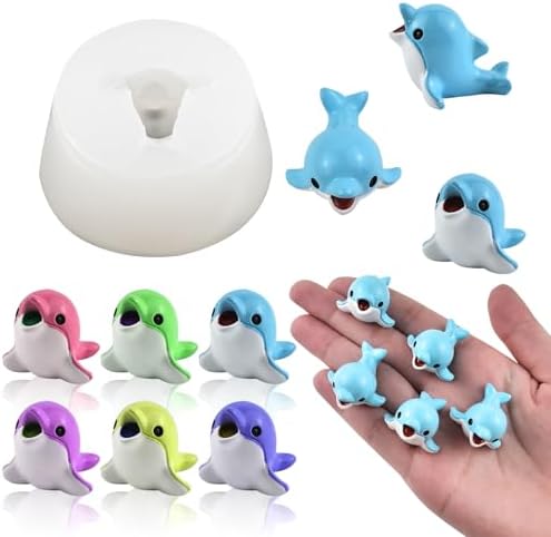 Mini Dolphin Figurines Resin Silicone Mold for DIY Fairy Garden Decor