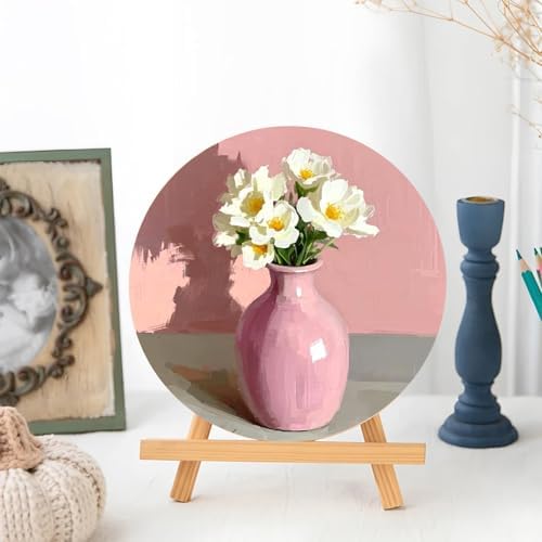 5 Pack 8x8 Inch Round Unfinished Wood Panel Boards for DIY Painting Crafts