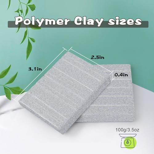ifergoo 100g Silvery Polymer Clay, 3.5oz Oven Bake Modeling Clay for Kids