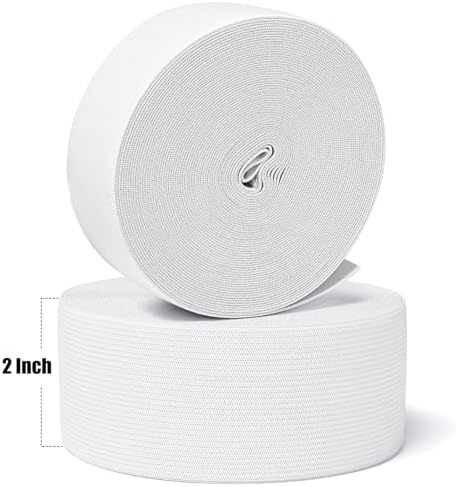 Airisoer Elastic Bands for Sewing 2 Inch x 12 Yards, White