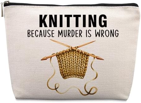 Funny Knitting Bag Crochet Gifts for Crochet Lovers Accessories and Gadgets Knitting Gifts Christmas Retirement Friendship Fun Gift Funny Birthday Gifts for Women Friends Sister Mom Travel Bag