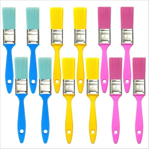 Great Andrew 12 PCS Small Paint Brushes 1 Inch Painting Acrylic