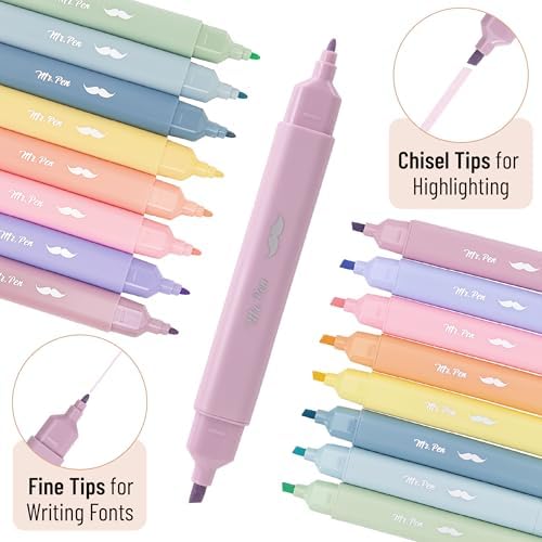 Mr. Pen- Aesthetic Highlighters No Bleed Through, Assorted Color, 8pcs