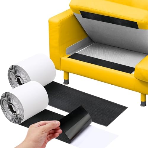 4.4" x 15 FT Heavy Duty Adhesive Hook and Loop Tape Strips - Reusable Fastener for Home, Office & Crafts (Black)