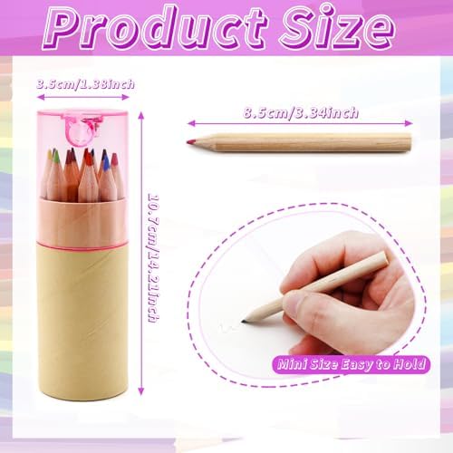 12 Pack Mini Colored Pencils Bulk with Sharpener 12 Color Pencils for Kids Drawing Pencil in Tube Portable Art Set for Kids, Students & Artists