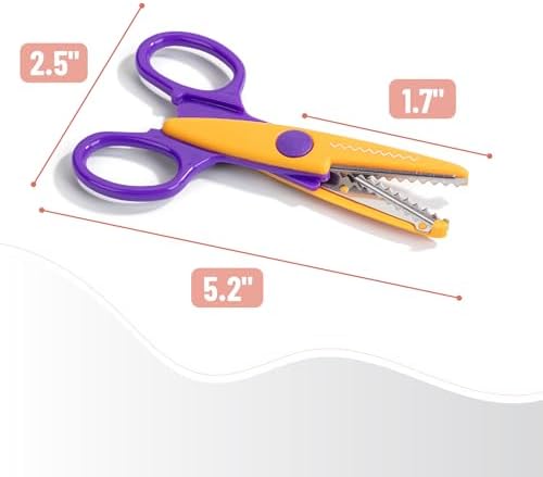 Mr. Pen- Craft Scissors Decorative Edge, 6 Pack, Retro Colors | Zig Zag Scissors for Crafting, Scrapbooking, Fancy, Pattern, Design