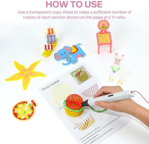SONGTIY 3D Printing Drawing Template, 20 Sheets 3D Printer Paper Stencils