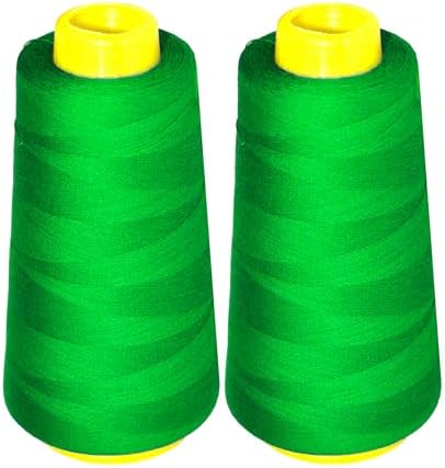 Mandala Crafts Green Mercerized Cotton Thread Cones for Sewing Quilting