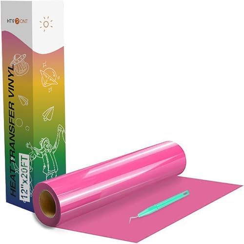 HTVRONT Heat Transfer Vinyl Pink HTV Rolls, 12" x 20ft