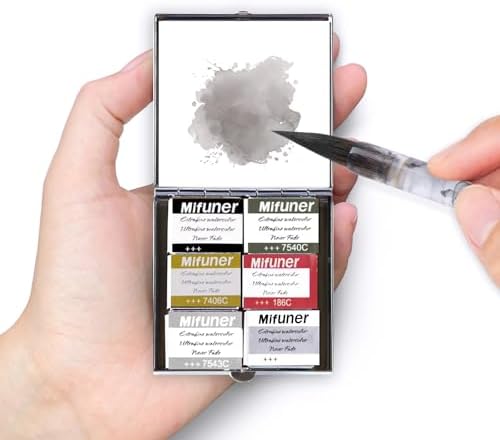 Mini Portable Handmade Artist Watercolor Paint,6 Colors Solid Watercolor