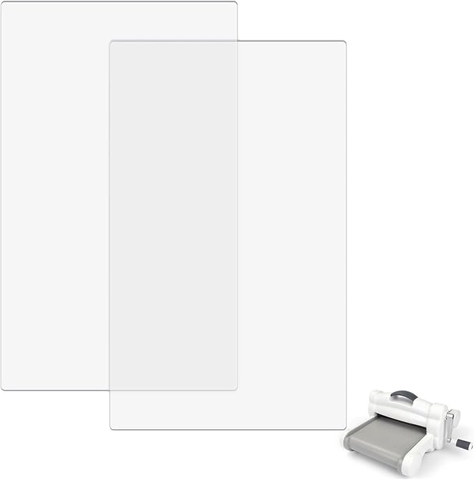 2Pcs/1 Pair Clear Polycarbonate Plastic Die Cutting Pads, Compatible with BSP & BS Switch Plus Machine, Embossing Crafting Plates (15 x 8.75 x 0.125 inch)