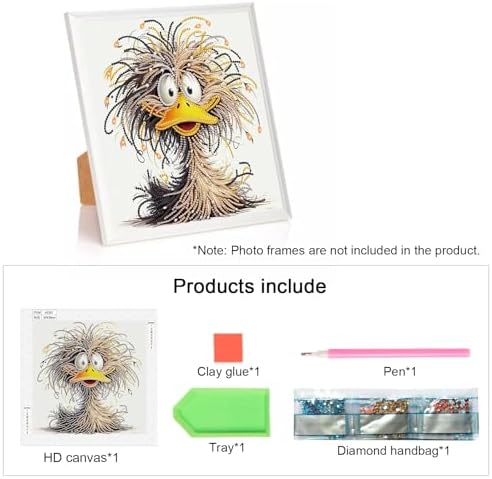 AiYuanzsh 5D Special Shape Diamond Art Kits for Beginners, Diamond Art Painting Kits for Adults, Crystal Rhinestones Diamond Art Painting for Home Wall Decoration Gift 12×12 inch, Duck
