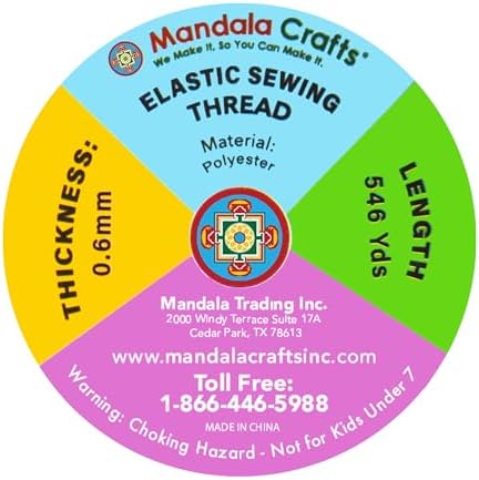 Mandala Crafts 0.6mm Olive Green Shirring Sewing Elastic Thread 546 Yds