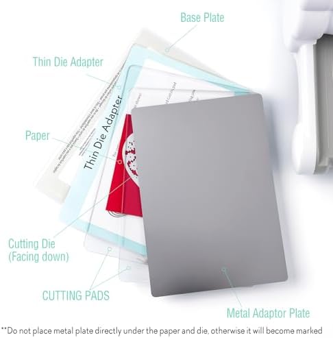 8.5" x 6" Metal Adapter Plate for Cutting Dies Machine, Universal Shim Pads Stainless Steel Adaptor for Die Cuts Machine, Cutting Machine Metal Shim Adapter Mat for Thin Wafer Dies Scrapbooking Tools