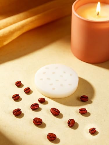 2 Pieces Coffee Bean Silicone Mold, 15-Cavity Food Shape Candle Molds for Chocolate, Resin, Soap | Mini Coffee Beans Fondant Molds for Baking Baby Shower & Birthday Party DIY Crafts‌