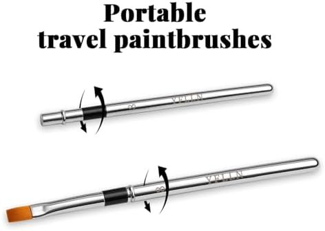 Travel Watercolor Brushes, 3pcs Watercolor Travel Brushes with Leather Pouch - Fine Point Rounds Dagger Flat for Watercolor Gouache Ink Painting