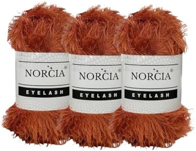 Eyelash Yarn Fun Fur Yarn(3 * 100g-3.5oz) (3 * 153yds-140mt) Fuzzy Premium Soft Crochet DIY Hand Knitting 100% Polyester