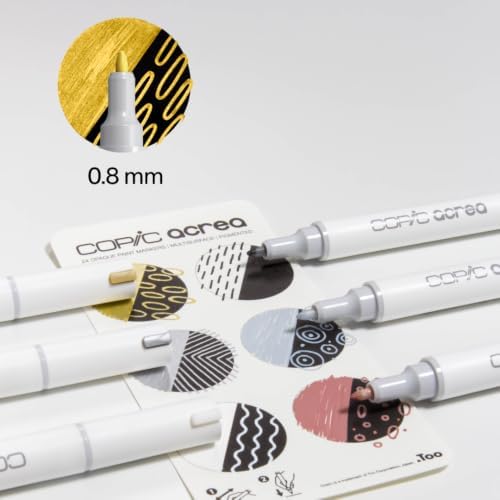 Copic Acrea 6 Colors Set Essentials, water-based pigment ink drawing pens