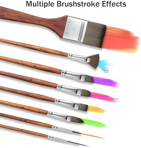 Paint Brush Set, Professional Paintbrushes with Palette Knife and Cloth Roll, Suitable for Beginners, Artists, Gouache, Oil, Face Painting(25pcs)