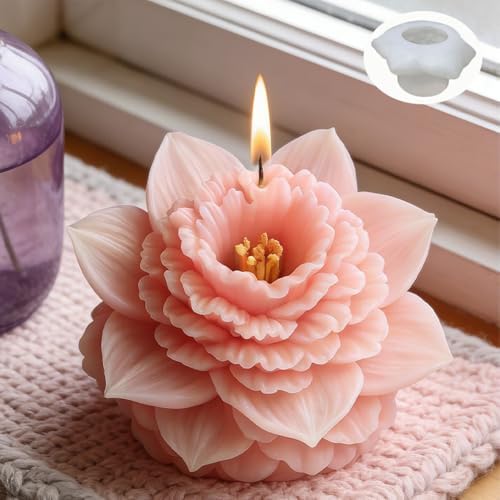 Konrisa Flower Resin Casting Molds for Candle Making, 3D Narcissus Candle Molds, Handmade Aromatherapy Candles Making Molds DIY Craft Supplies