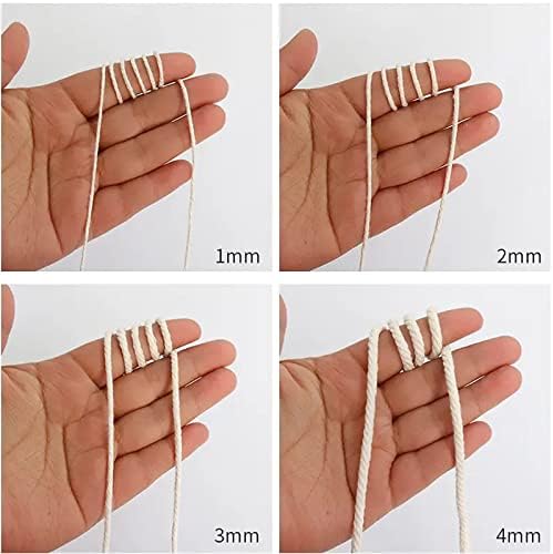 Macrame Cotton Cord 4mm x 109Yards, Coffee Natural Macrame Rope, Perfect Macrame Supplies Cotton Cord for Macrame Plant Hangers DIY Crafts (Coffee, 4mm*109Yards)
