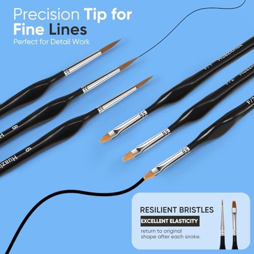 Detail Paint Brushes Set 15PCS, Miniature Paint Brushes - Fine Detailing, for Model Painting, Acrylic/Oil/Watercolor, Face