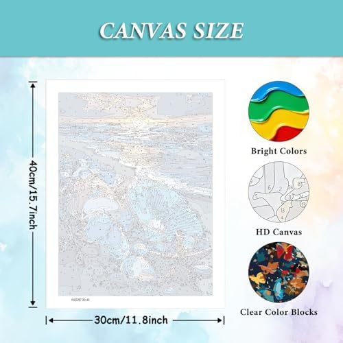 AIBOERL Paint by Numbers Kit for Adults Beginner, Beach, 12X16In