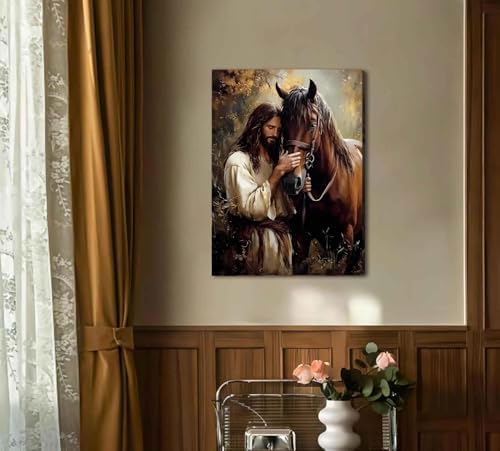 Jesus Paint by Numbers Kit for Adults Framed Canvas, Frameworkless