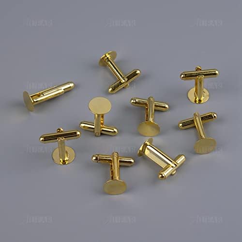 AUEAR, Metal Cufflinks Cuff Button Blank Cabochons Tray Bezel Cufflink Blanks Setting for Jewelry Making DIY Crafts