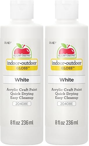 Apple Barrel Gloss Acrylic Paint in Assorted Colors (8 oz), 20408 Gloss White (Pack of 2)