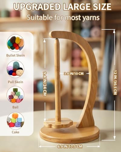 SPEENSUN Magnetic Yarn Holder for Crocheting, Large, Natural
