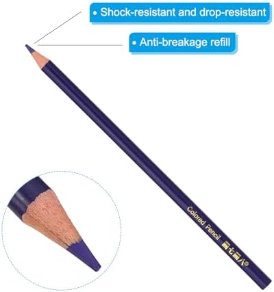 PATIKIL Blue Lotus Colored Pencils Set,6 Pcs Oil Color Pencils Wooden Coloring Drawing Pencil for Artists Art Painting