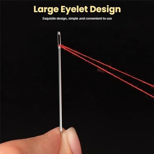 Sewing Tool Set, 37Pcs Big Eye Steel Sewing Needles Kit, Threader and Needle Repair Kit, Needle Threaders and Seam Ripper for Hand Sewing (37pcs tool kit)