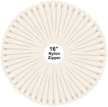 Mandala Crafts 80 PCs Cream Closed-End 16 Inches Nylon Zippers for Sewing