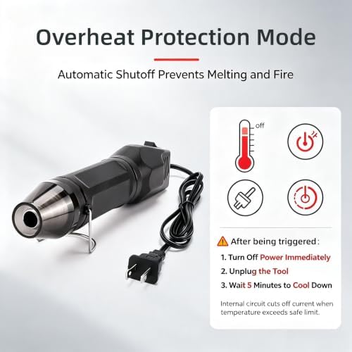 LDK Mini Heat Gun, 300W Hot Air Gun Dual Temperature 392℉ & 662℉ | 4.9Ft for Shrink Wrapping, Epoxy Resin & Vinyl, Craft Embossing, Phone Repair Heat Gun