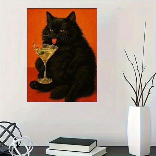 Lophomie Diamond Art Kits for Adults, 5D Cat Diamond Painting Kits 12x16 in