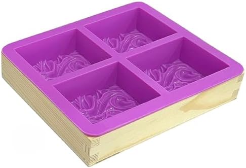 Flexible Rectangular Sea Wave Soap Silicone Mold Wood Box for Soap Making Supplies