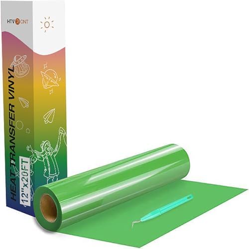 HTVRONT Heat Transfer Vinyl Fruit Green HTV Rolls, 12" x 20ft