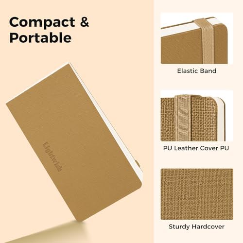 Watercolor Journal - 100% Cotton Cold Press Paper | 20 Sheets 40 Pages | 300GSM (140lb) | PU Leather Cover Watercolor Sketch Books for Artists Painting,Mixed Media 7.0 in x 3.7 in